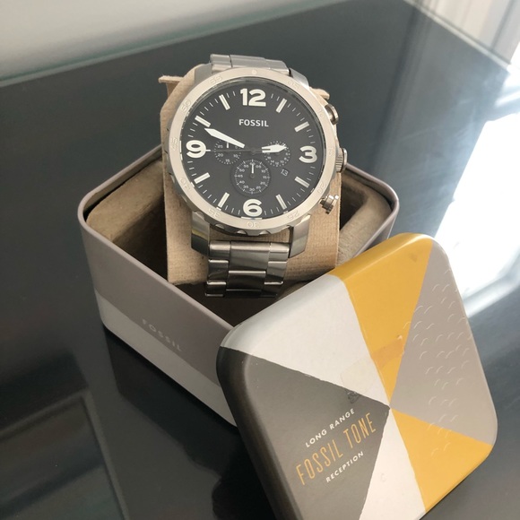 Fossil Mens Nate Chronograph Stainless Steel Watch - Picture 4 of 9